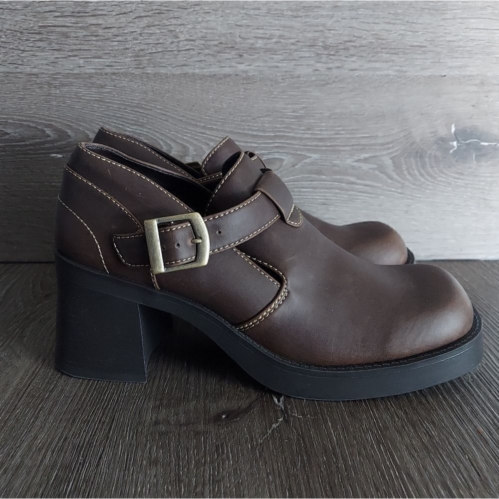 Vintage Fashion Bug Chunky Heel Platform Ankle Boots Size 10